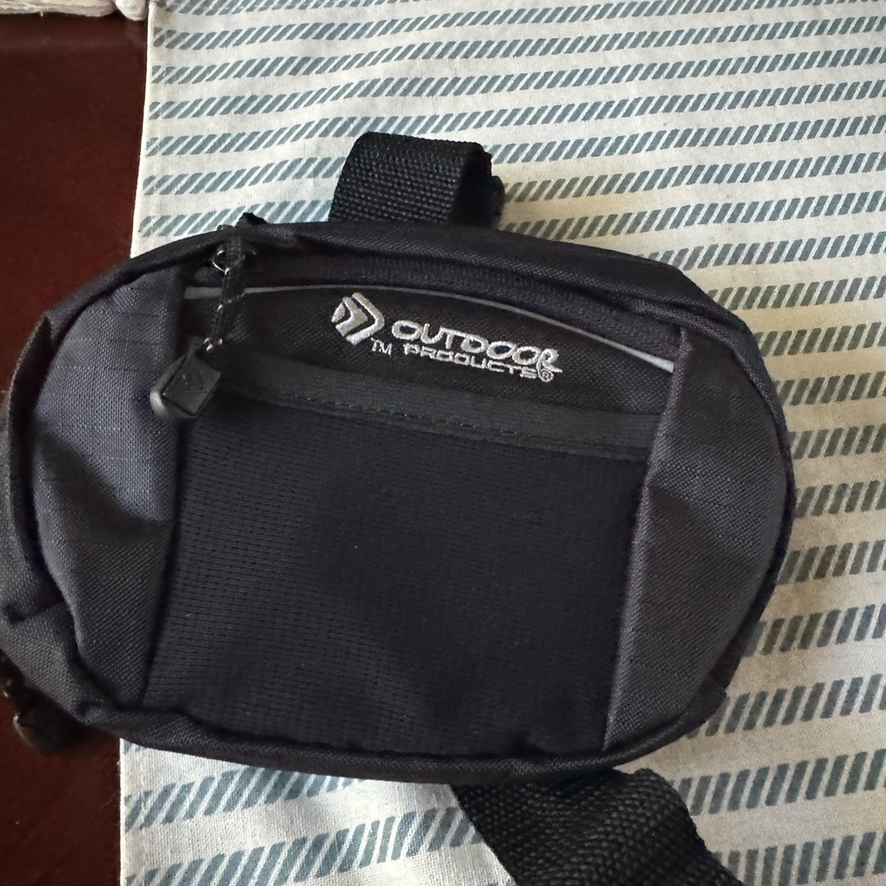 Outdoor Products Black Belt Bag with Adjustable Strap and Modern Design